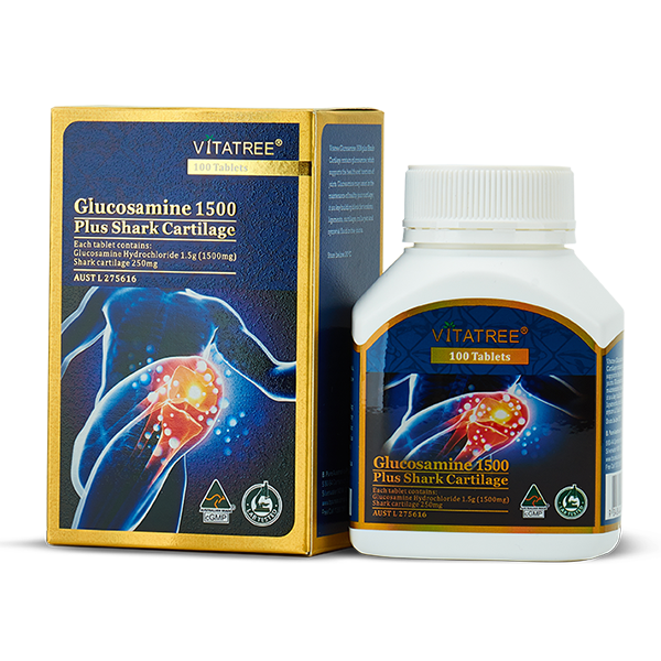 Bổ xương khớp Úc Vitatree Glucosamine 1500 plus Shark